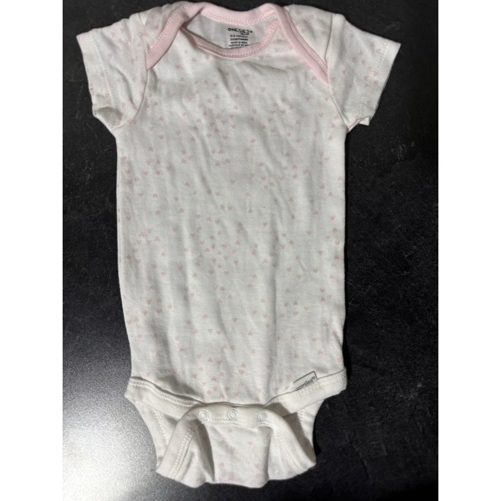 Gerber Onesies 5-Pack Baby Girl Bodysuits 6-9 Months Pink Purple Hearts Stars